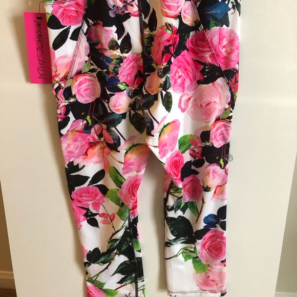 NWT Betsey Johnson Floral Leggings - Picture 2 of 5
